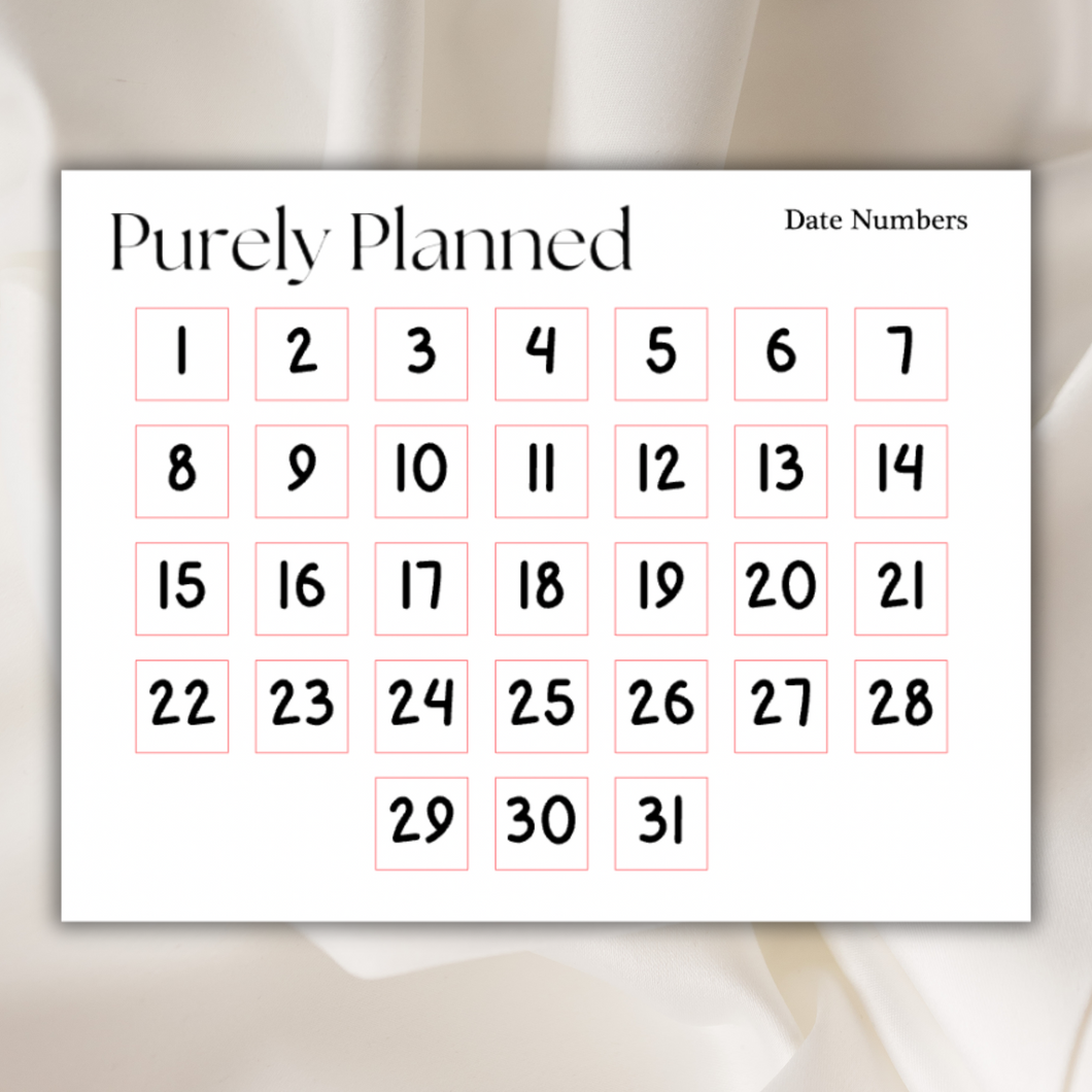 Mini Date Numbers